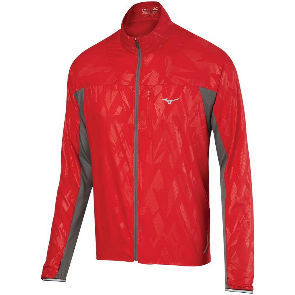 Mens Mizuno Aero Running Jacket Red Philippines (MPWDIJ604)